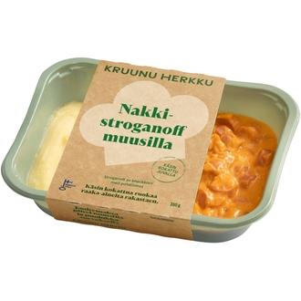 Kruunu Herkku Nakkistroganoff muusilla 350g kalorit ja ravintosisältö - 125 kcal
