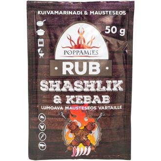 Poppamies Rub Shashlik & Kebab mausteseos 50g kalorit ja ravintosisältö