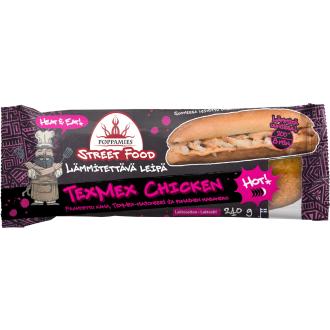 Poppamies lämmitettävä leipä texmex kana 240g kalorit ja ravintosisältö - 262 kcal