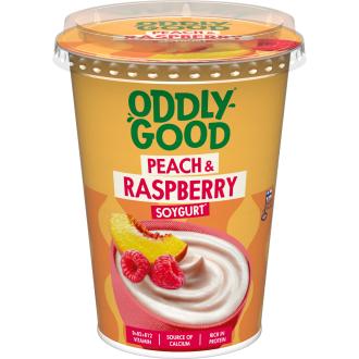 Oddlygood Soygurt 400g persikka-vadelma kalorit ja ravintosisältö - 76 kcal
