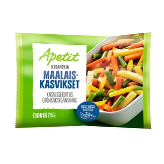 Apetit Maalaiskasvikset 300g pa kalorit ja ravintosisältö - 35 kcal