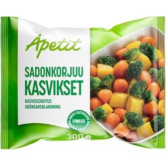 Apetit Sadonkorjuukasvikset kasvissekoitus pakaste 300g kalorit ja ravintosisältö - 35 kcal