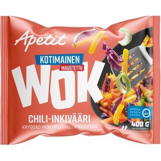 Apetit Kotimainen Maustettu Wok Chili-inkivääri pakaste 400g kalorit ja ravintosisältö - 49 kcal