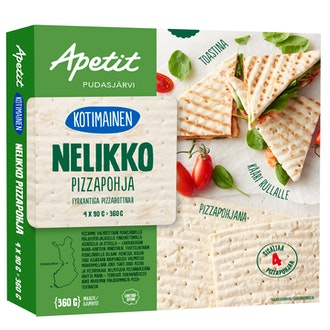 Apetit pizzapohja 4x90g=360g nelikko pakaste kalorit ja ravintosisältö - 240 kcal