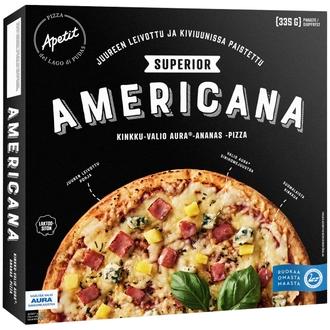 Apetit Superior Americana pizza pakaste 335g kalorit ja ravintosisältö - 206 kcal