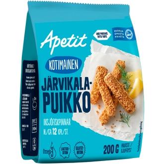 Apetit Kotimainen Järvikalapuikko kypsä pakaste 200g kalorit ja ravintosisältö - 220 kcal