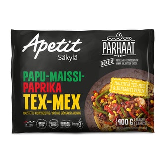 Apetit parhaat papu-maissi-paprika tex-mex 400g pakaste kalorit ja ravintosisältö