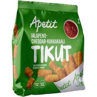 Apetit Jalapeno-cheddar-kukkakaali tikut pakaste 240g kalorit ja ravintosisältö