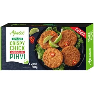 Apetit Kasvisjauhis Crispy Chick pihvi Lime&Lempeä chili pakaste 240g kalorit ja ravintosisältö