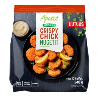 Apetit Kasvisjauhis Crispy Chick nugetit 240g pakaste kalorit ja ravintosisältö - 224 kcal