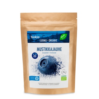 Biokia 150g Luomumustikkajauhe kalorit ja ravintosisältö