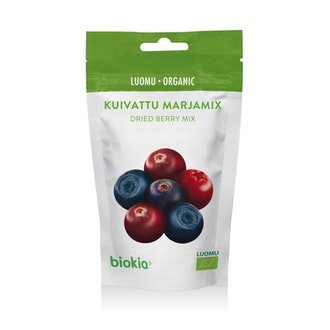 Biokia 50g Luomu kuivattu marjamix kalorit ja ravintosisältö