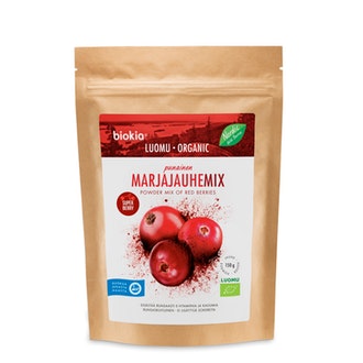 Biokia 150g Luomu punainen marjajauhe kalorit ja ravintosisältö