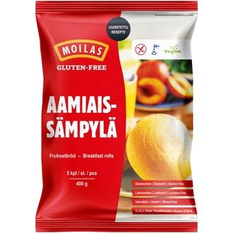 Moilas Gluten-Free Aamiaissämpylä 5kpl/400g, pakaste kalorit ja ravintosisältö - 255 kcal