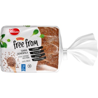 Vaasan Moilas Ff Gluteeniton Tumma Siemenpala 280 G 4 Kpl Sekaleipä Siemenillä kalorit ja ravintosisältö