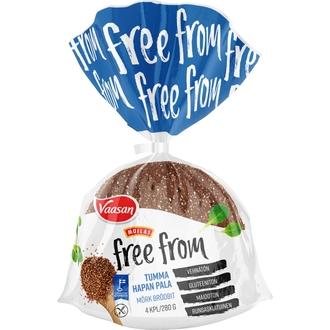 Vaasan Moilas Free From Tumma hapanpala 280g 4kpl gluteeniton kalorit ja ravintosisältö