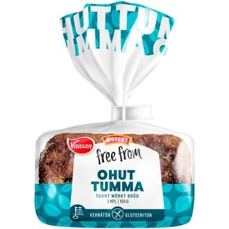 Vaasan Moilas Free From Ohut Tumma 150 g 3 kpl gluteeniton tattaripalaleipä kalorit ja ravintosisältö
