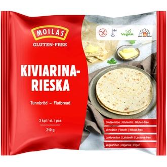 Moilas Gluten-Free Kiviarinarieska 3kpl/210g gluteeniton pakaste kalorit ja ravintosisältö