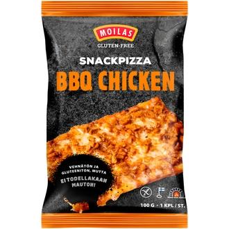 Moilas Gluten-Free Snackpizza BBQ Chicken 100 g esipaistettu pakaste kalorit ja ravintosisältö