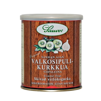 Sauvon Säilyke 850/460 g Vanhan Ajan Valkosipuli Viipalekurkkua mausteliemessä kalorit ja ravintosisältö