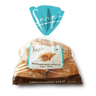 Sarpi Kaurakolmiosämpylä 4kpl/430g kalorit ja ravintosisältö