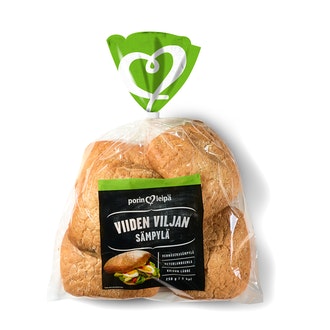 Porin Leipä Viiden viljan sämpylä moniviljasämpylä 5 kpl/250g kalorit ja ravintosisältö