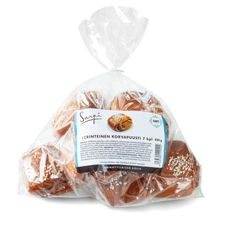 Sarpi perinteinen korvapuusti 7kpl/420g kalorit ja ravintosisältö