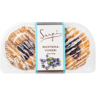 Sarpi Mustikkaviineri 2 kpl/200 g kalorit ja ravintosisältö - 263 kcal