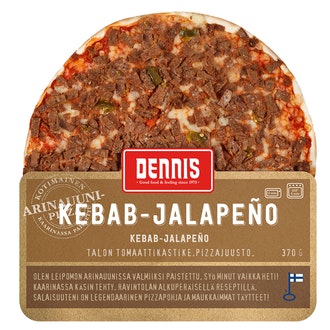 Dennis kebabpizza 370g kalorit ja ravintosisältö