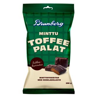 Brunberg Tummalla suklaalla kuorrutettu Minttutoffeepala 200g kalorit ja ravintosisältö - 407 kcal