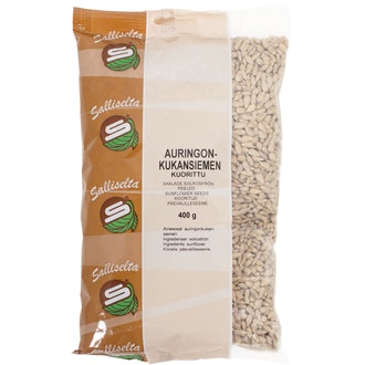 Sallinen Auringonkukansiemen kuorittu 400g kalorit ja ravintosisältö