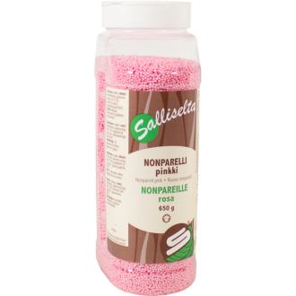 Salliselta Nonparelli 650g pinkki kalorit ja ravintosisältö - 393 kcal