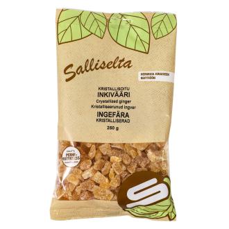 Salliselta Kristallisoitu Inkivääri 250g kalorit ja ravintosisältö - 370 kcal