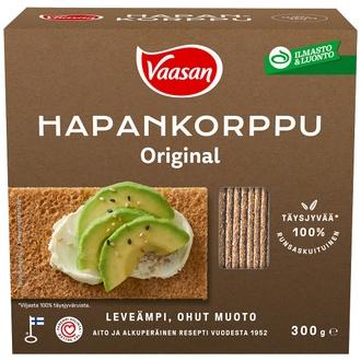 VAASAN Hapankorppu 300g täysjyväruishapankorppu kalorit ja ravintosisältö - 348 kcal