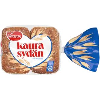 Vaasan Kaurasydän 380g 6 kpl 100 % kauraleipä kalorit ja ravintosisältö