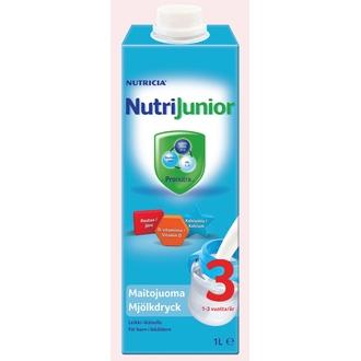NutriJunior 3 1L maitojuoma leikki-ikäiselle 1-3v kalorit ja ravintosisältö