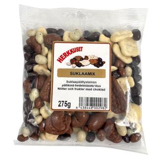 Herkkuset suklaamix 275g kalorit ja ravintosisältö - 518 kcal