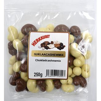Herkkuset Suklaacashew Mix 250 g kalorit ja ravintosisältö - 548 kcal