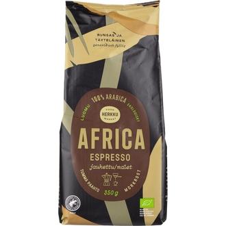 Herkku Luomu Africa Espresso 350 g jauhettu tumma paahto