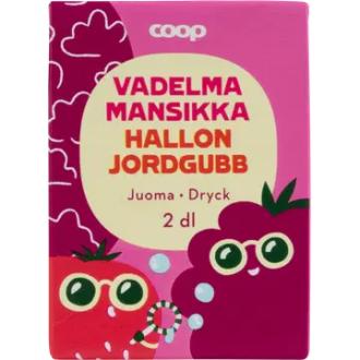 Coop vadelma-mansikka juoma 2dl