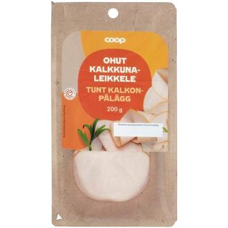Coop Ohut Kalkkunaleikkele 200g kalorit ja ravintosisältö - 100 kcal
