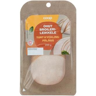 Coop ohut broilerileikkele 200 g kalorit ja ravintosisältö - 98 kcal