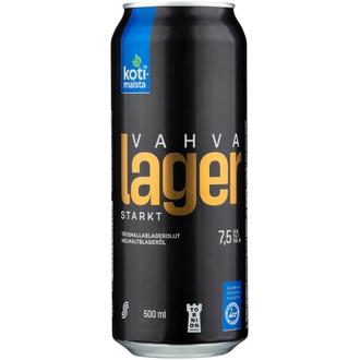 Kotimaista vahva lager olut 7,5% 0.5l kalorit ja ravintosisältö - 62 kcal