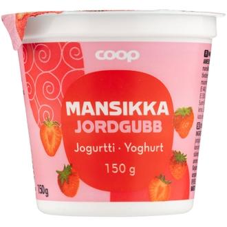 Coop mansikkajogurtti 150 g kalorit ja ravintosisältö - 75 kcal