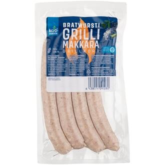 Kotimaista bratwursti grillimakkara 250 g kalorit ja ravintosisältö - 270 kcal