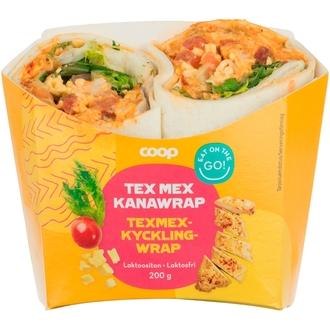 Coop texmex-kanawrap 200 g kalorit ja ravintosisältö - 231 kcal