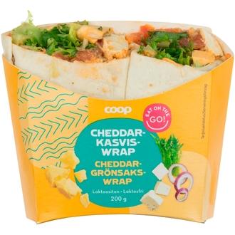 Coop cheddar-kasviswrap 200 g kalorit ja ravintosisältö - 237 kcal