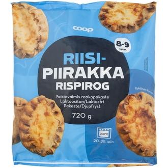 Coop riisipiirakka 8–9 kpl 720 g pakaste kalorit ja ravintosisältö - 193 kcal