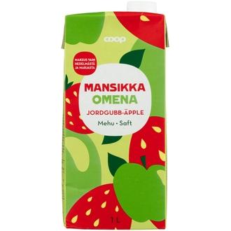 Coop mansikka-omenamehu 1l kalorit ja ravintosisältö - 32 kcal