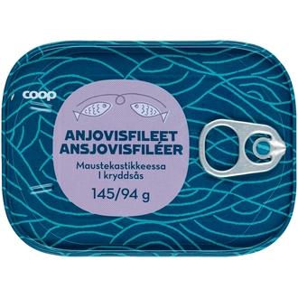 Coop anjovisfileet maustekastikkeessa 145/94 g kalorit ja ravintosisältö - 166 kcal